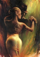 Tango Dancers in Green