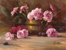 Copper Pot, Pink Carnations