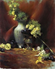 Chinese Vase with Yellow Carnations