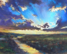 Sunset on a Prairie Field